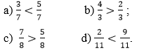 Bài So sánh hai phân số cùng mẫu số 2