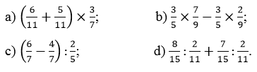 Bài Ôn tập về các phép tính với phân số (tiếp theo) trang 169 1