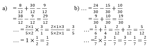 Bài Ôn tập về các phép tính với phân số (tiếp theo) trang 170 7