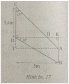 Bài 5. Ứng dụng thực tế các tỉ số lượng giác của góc nhọn - Sách bài tập Toán 9 tập 1