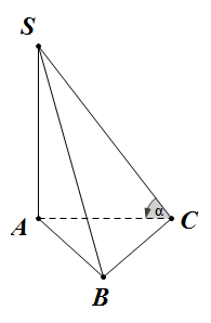 Đề bài: Hình chóp $S.ABC$ có đáy là tam giác vuông cân đỉnh $C$ và $SA$ vuông góc với đáy $(ABC)$. Giả sử $SC=a$. Hãy tìm góc giữa hai mặt phẳng $(SBC),(ABD)$ sao cho thể tích khối chóp là lớn nhất. 1