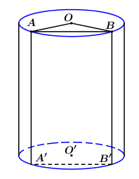Một hình trụ có diện tích xung quanh là ((16pi )), thiết diện qua trục là hình vuông. Một mặt phẳng ( (alpha )) song song với trục, cắt hình trụ theo thiết diện là (ABB'A' ), biết một cạnh thiết diện là một dây của đường tròn đáy hình trụ và căng một cung 1200. Chu vi tứ giác (ABB'A' ) bằng: 1