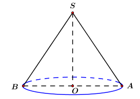 Một hình nón có thiết diện qua trục là một tam giác vuông cân có cạnh góc vuông bằng (a. ) Diện tích xung quanh của hình nón bằng: 1