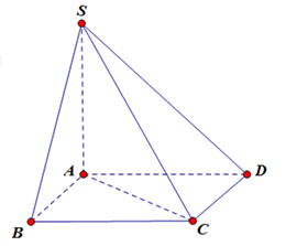 Cho hình chóp S.ABCD có đáy ABCD là hình vuông cạnh a, SA vuông góc với đáy (SC = asqrt 6 ). Khi tam giác SAC quay quanh cạnh SA thì đường gấp khúc SAC tạo thành một hình nón tròn xoay. Thể tích của khối nón tròn xoay đó là: 1