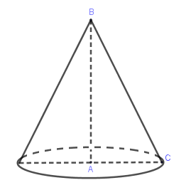 Quay tam giác (ABC ) vuông tại (A ) quanh trục (AB ) ta được: 1
