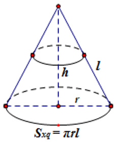 Nếu một hình nón có đường kính đường tròn đáy bằng a và độ dài đường sinh bằng (l) thì có diện tích xung quanh bằng 1