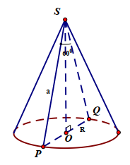 Cho hình nón có đường sinh bằng a và góc ở đỉnh bằng  60⁰. Diện tích xung quanh của hình nón là
  1