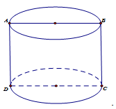 Cắt một khối trụ bởi một mặt phẳng qua trục ta được thiết diện là hình chữ nhật ABCD có AB và CD thuộc hai đáy của khối trụ. Biết AB = 4a, BC = 3a. Tính thể tích của khối trụ. 1