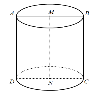 Cho hình vuông ABCD cạnh (8,(cm)). Gọi M, N lần lượt là trung điểm của AB và CD. Quay hình vuông ABCD xung quanh MN. Diện tích xung quanh của hình trụ tạo thành là: 1