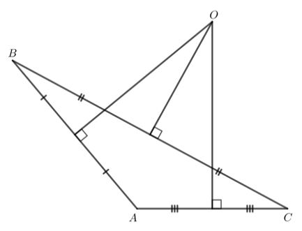 Solution of Exercise 6: Properties of the three perpendicular bisectors of a triangle (C8 Math 7 Horizons)