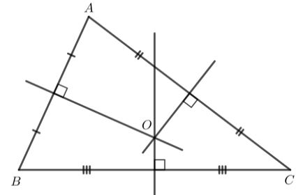 Solution of Exercise 6: Properties of the three perpendicular bisectors of a triangle (C8 Math 7 Horizons)