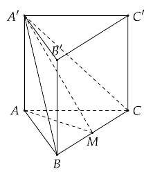 Cho lăng trụ đều $A B C cdot A^{prime} B^{prime} C^{prime}$. Biết rằng góc giữa $left(A^{prime} B Cright)$ và $(A B C)$ là $30^{circ}$, tam giác $A^{prime} B C$ có diện tích bằng 8. Tính thể tích khối lăng trụ $A B C cdot A^{prime} B^{prime} C^{prime}$ 1