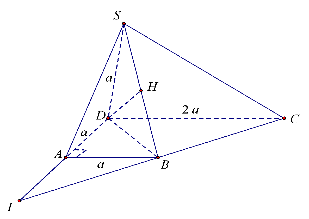 Cho hình chóp S.ABCD có đáy <sub>ABCD</sub> là hình thang vuông tại A và D, AB=AD=a, CD=2a, cạnh SD vuông góc với mặt phẳng (ABCD), SD=a. Tang của góc giữa 2 mặt phẳng (SBC) và (ABCD) là</p> 1 Cho hình chóp S.ABCD có đáy <sub>ABCD</sub> là hình thang vuông tại A và D, AB=AD=a, CD=2a, cạnh SD vuông góc với mặt phẳng (ABCD), SD=a. Tang của góc giữa 2 mặt phẳng (SBC) và (ABCD) là</p> 1