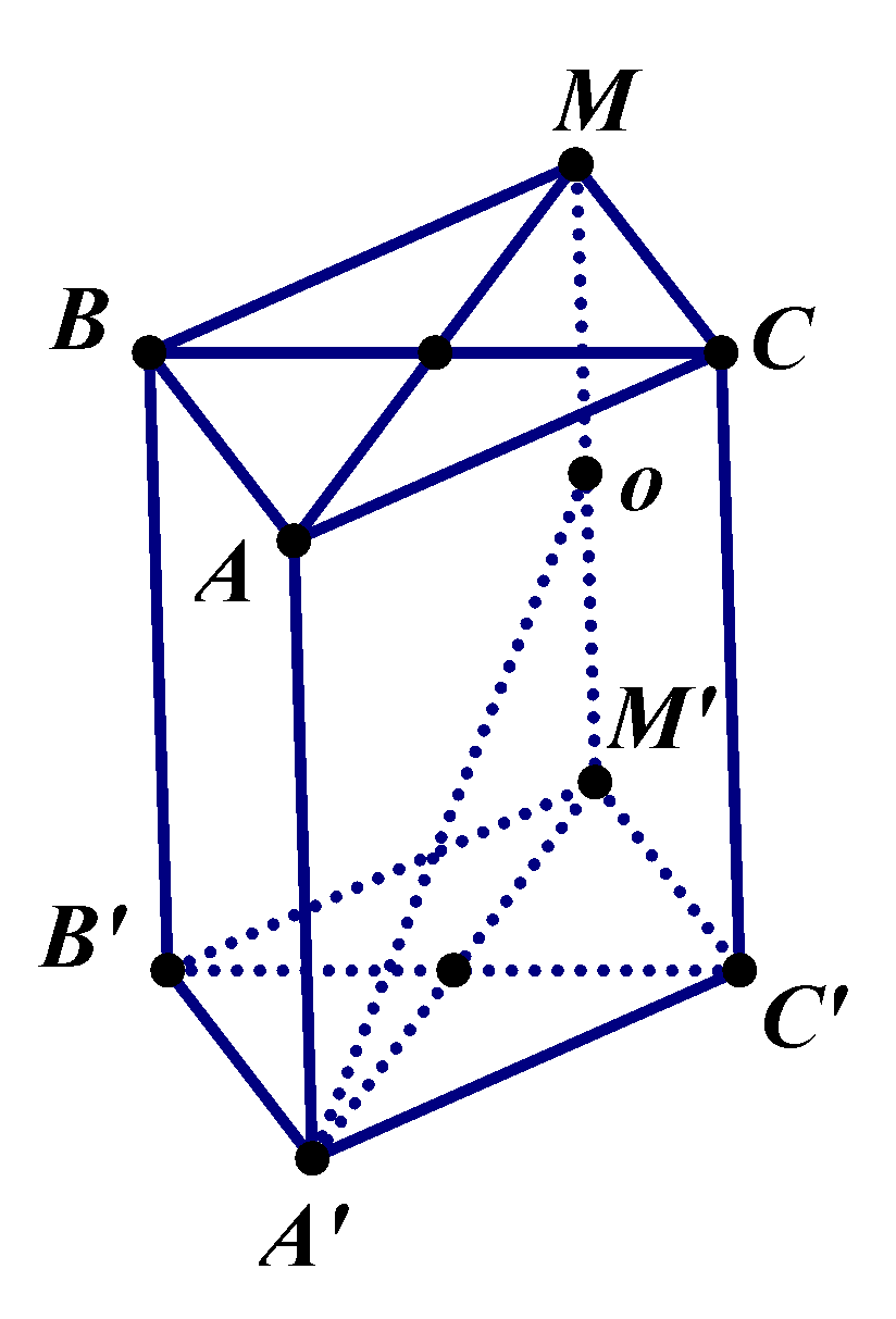 Cho hình lăng trụ đứng tam giác (ABC.A'B'C') có tam giác (Delta ABC) cân tại (A), (widehat {BAC} = {120^0}), (AB = a) và (AA' = 2asqrt 2 ). Tính thể tích khối cầu ngoại tiếp hình lăng trụ (ABC.A'B'C')</p> 1
