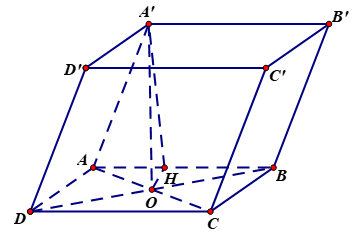Cho hình hộp (ABCD.A'B'C'D') có(AB = 4a,,,BC = asqrt 3 ,,,widehat {ABC} = {60^0}). Hình chiếu vuông góc của điểm (A') lên mặt phẳng (left( {ABCD} right)) là tâm của hình bình hành (ABCD). Biết góc giữa hai mặt phẳng (left( {ABB'A'} right)) và (left( {A'B'C'D'} right)) bằng ({60^0}). Thể tích của hình hộp đã cho bằng</p> 1
