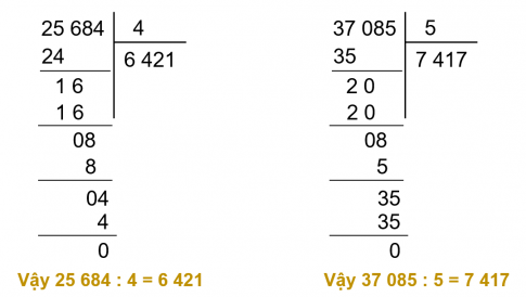Giải bài 71 Chia số có năm chữ số cho số có một chữ số - SGK Kết nối tri thức 2