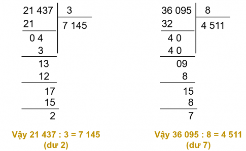 Giải bài 71 Chia số có năm chữ số cho số có một chữ số - SGK Kết nối tri thức 7