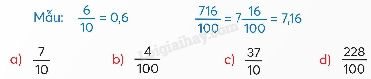 Giải SGK Toán lớp 5 trang 50, 51 Bài 18: Số thập phân | Chân trời sáng tạo 2