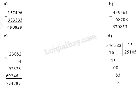 Giải SGK Toán lớp 5 trang 7, 8, 9 Bài 1: Ôn tập số tự nhiên và các phép tính | Chân trời sáng tạo 1