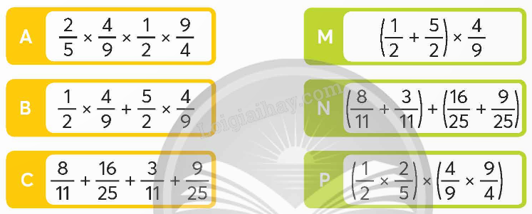 Giải SGK Toán lớp 5 trang 12, 13 Bài 3: Ôn tập và bổ sung các phép tính với phân số | Chân trời sáng tạo 4