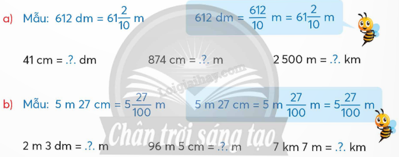 Giải SGK Toán lớp 5 trang 14, 15, 16 Bài 4: Phân số thập phân | Chân trời sáng tạo 5